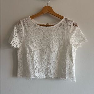 Morning Lavender Lace Cropped Top, Size L